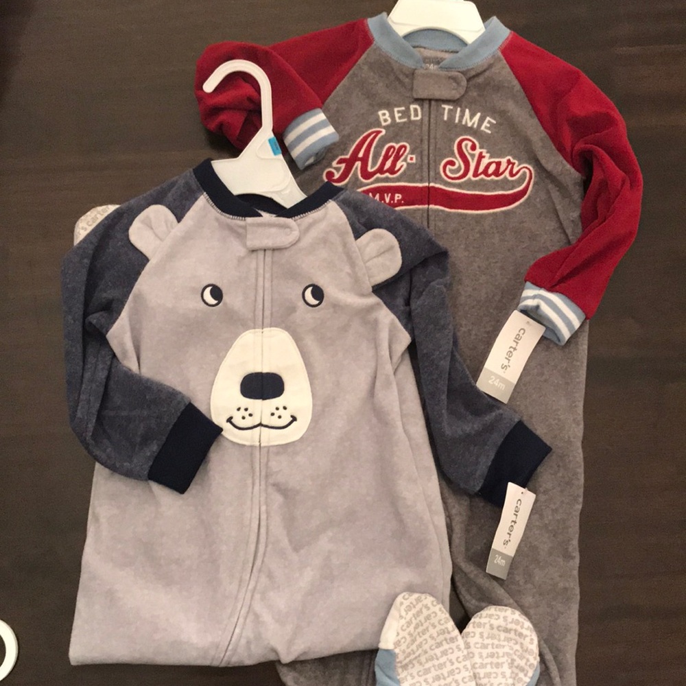 2 NWT Carter’s Toddler Boy’s Fleece Pajamas